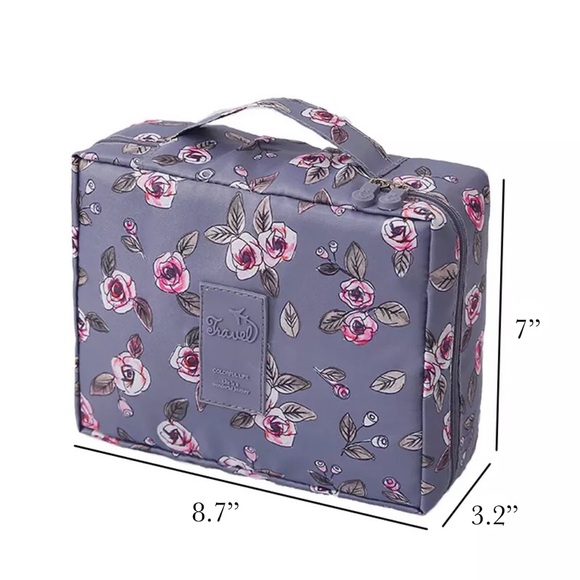 Large Multi Section Zippered Cosmetic Travel Bag - Picture 10 of 10